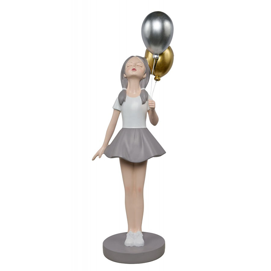 Sculpture statue jeune fille au ballon design