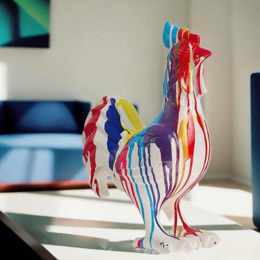 Sculpture statue coq pop-art