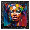 Tableau décoratif en pvc portrait africaine multicolore pop-art