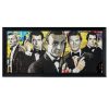 Tableau décoratif en pvc acteurs de James Bond 007 : Sean Connery, Daniel Craig, Roger Moore, Pierce Brosnan et Timothy Dalton design