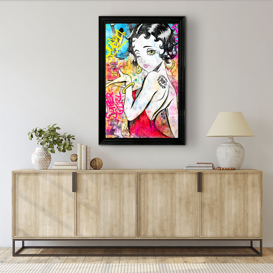 Tableau décoratif en pvc Betty Boop Chanel street-art Pop-art