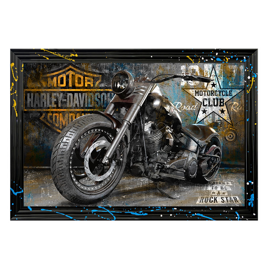 Tableau décoratif en pvc Moto Harley Davidson vintage design