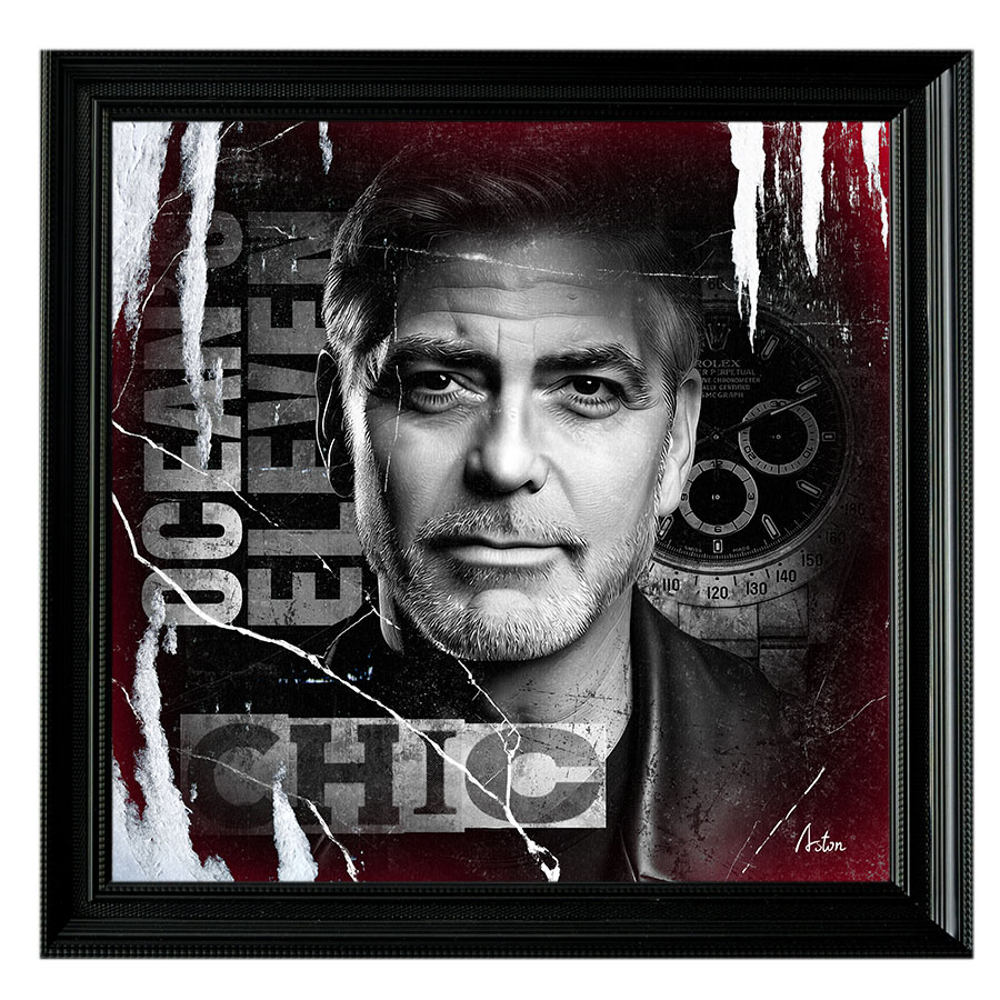 Tableau décoratif en pvc Georges Clooney vintage design