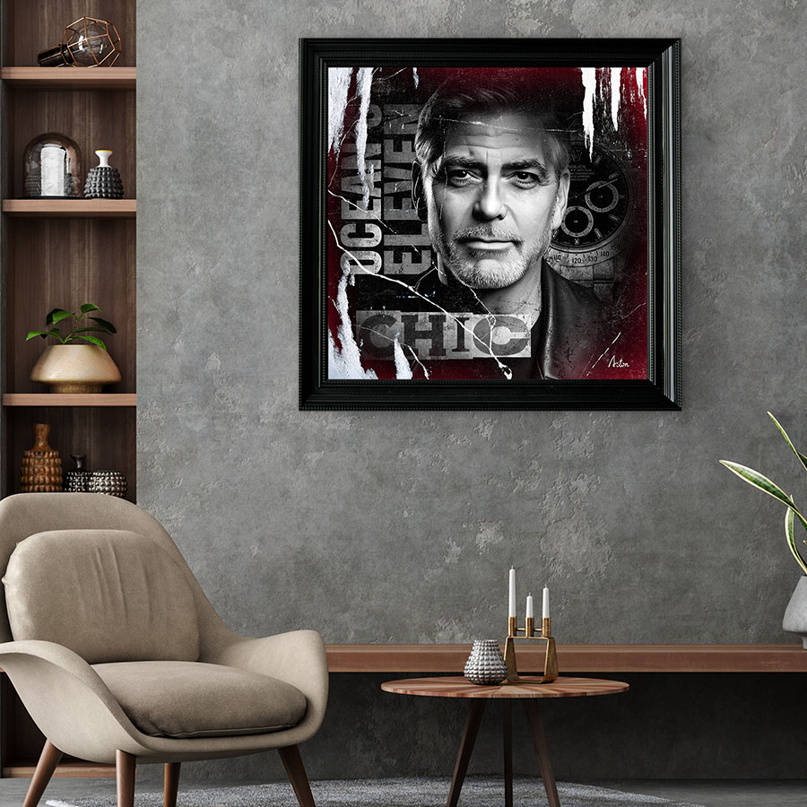 Tableau décoratif en pvc Georges Clooney vintage design