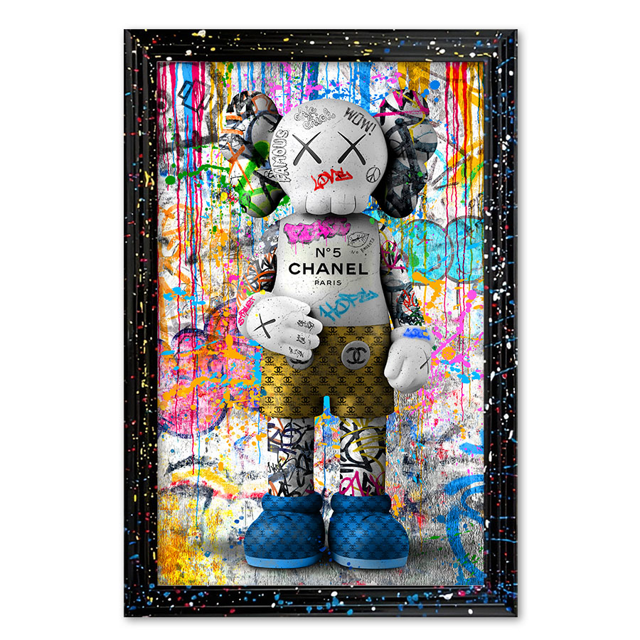 Tableau décoratif en pvc Kaws Mickey Chanel street-art Pop-art