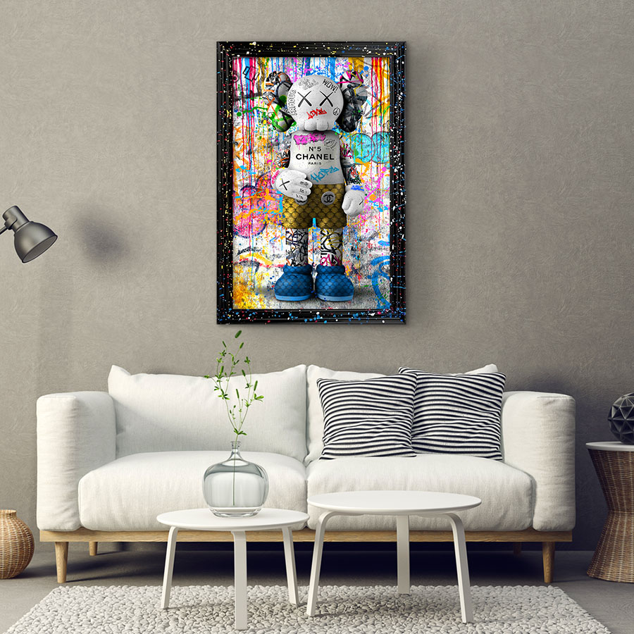 Tableau décoratif en pvc Kaws Mickey Chanel street-art Pop-art