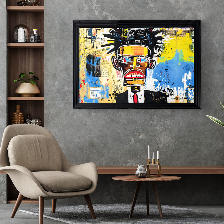 Tableau décoratif en pvc Portrait Basquiat Street-art