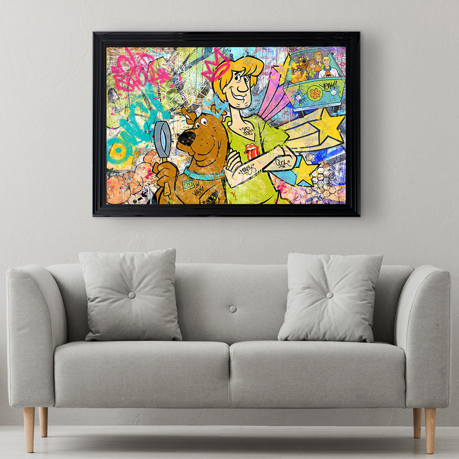 Tableau décoratif en pvc Scooby-Doo et Sammy Street-art pop-art