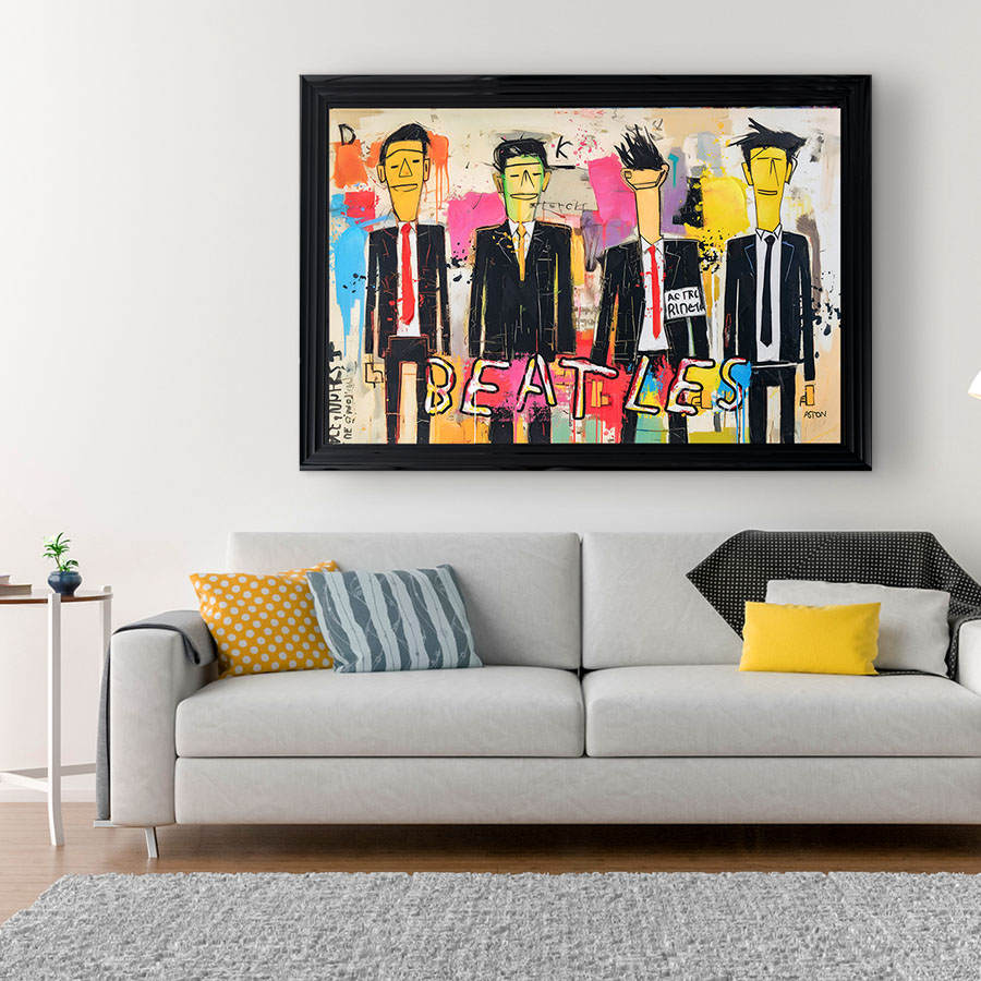 Tableau décoratif en pvc The Beatles style Basquiat Street-art