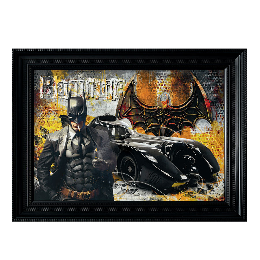 Tableau décoratif en pvc Batman Batmobile voiture vintage design