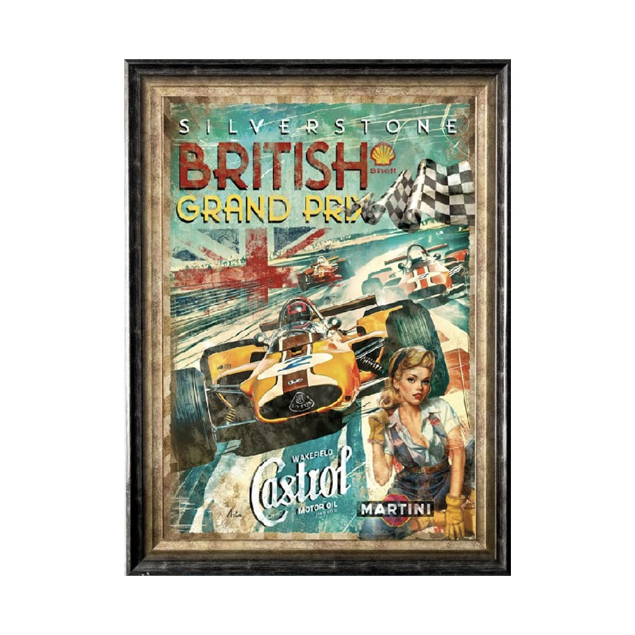 Tableau décoratif en pvc grand prix Silverston British vintage design