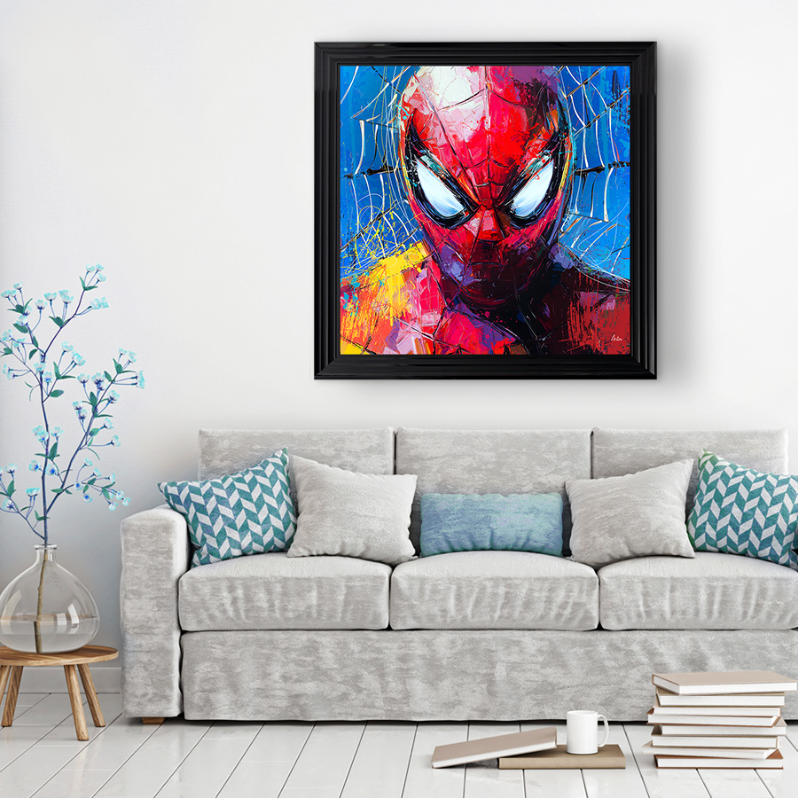 Tableau décoratif en pvc - Spiderman Marvel - Super héros - peinture à l'huile - design