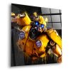Tableau déco en verre plexiglas Bumblebee Transformers éclats de peinture