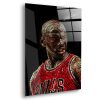Tableau déco en verre plexiglas Michael Jordan Chicago Bulls lettrage.