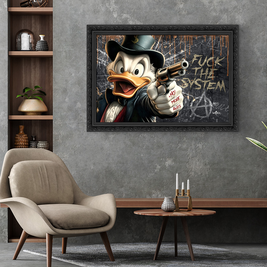 Tableau décoratif en pvc Donald Duck Gun - pop-art
