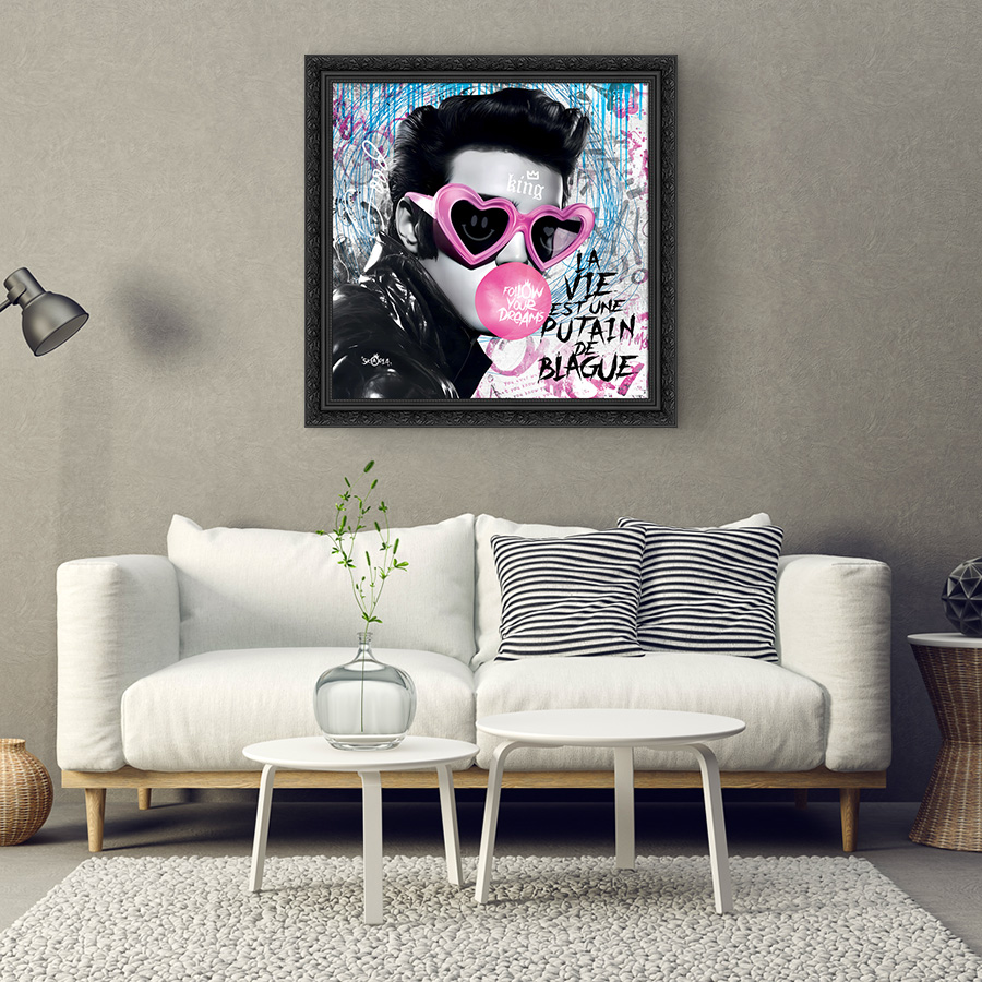 Tableau décoratif Elvis Presley chewing-gum - pop-art