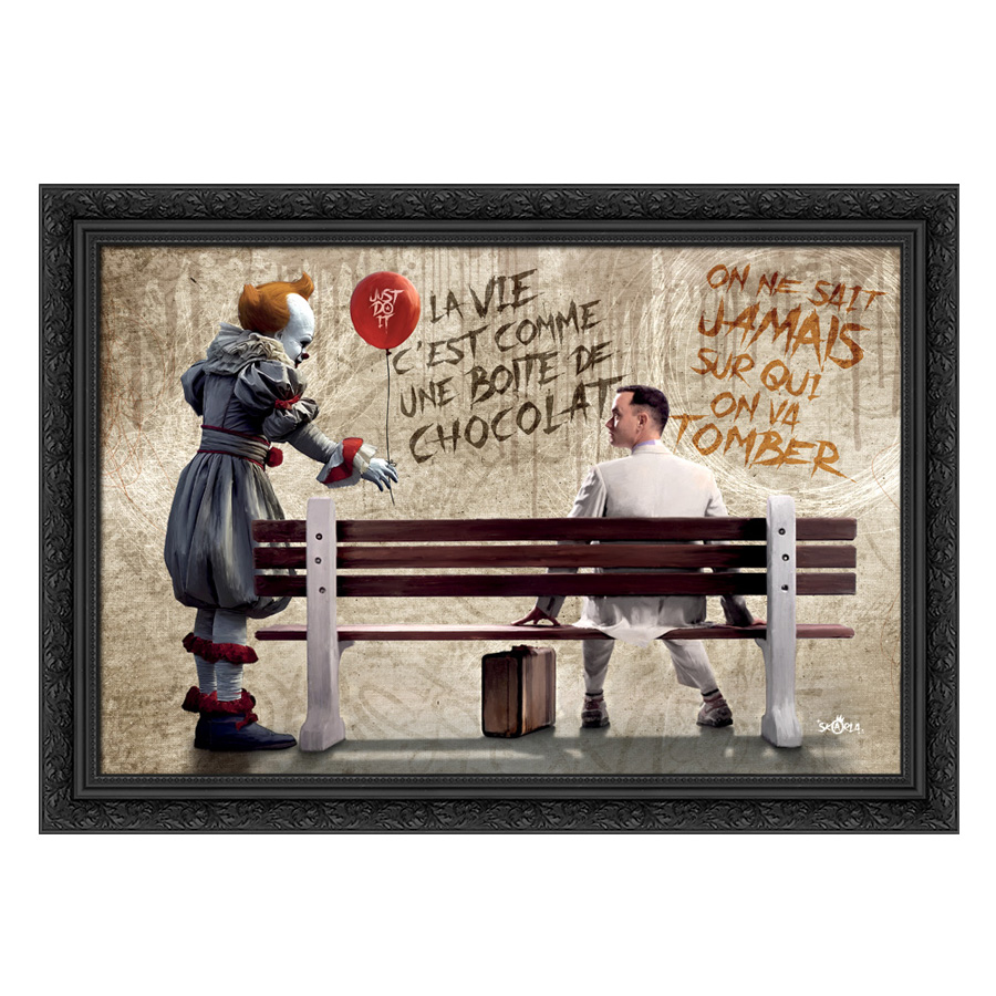 Tableau décoratif en pvc Forrest Gump et le clown ça - pop-art