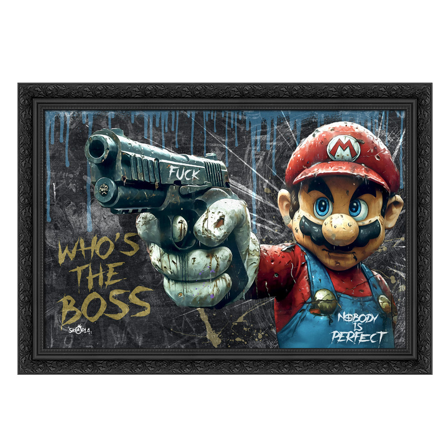 Tableau décoratif en pvc Mario Bros Gun Nintendo - pop-art