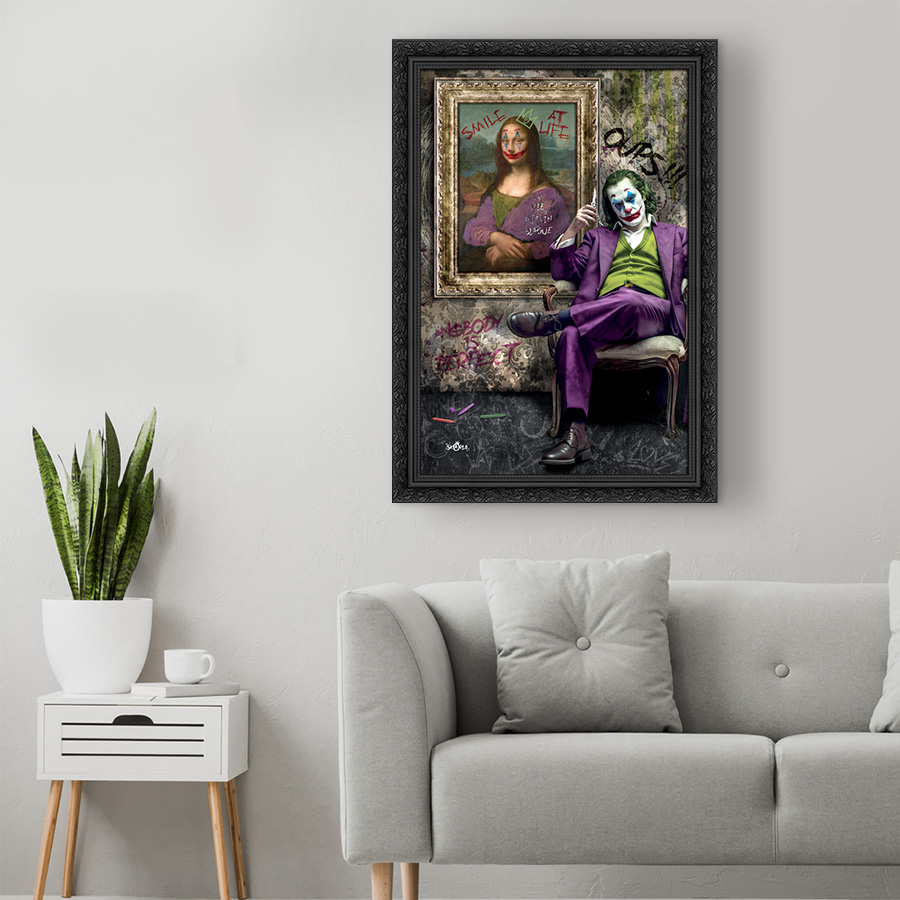 Tableau décoratif en pvc Joker et Mona Lisa la Joconde - design - pop art