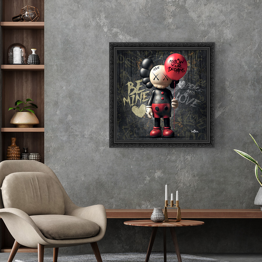 Tableau décoratif en pvc Kaws ballon rouge - design - pop art