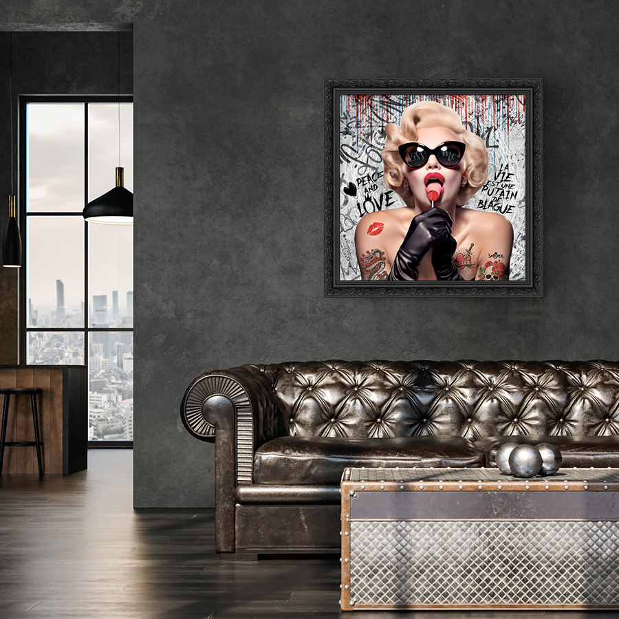 Tableau décoratif en pvc Marylin Monroe sucette - design - pop art
