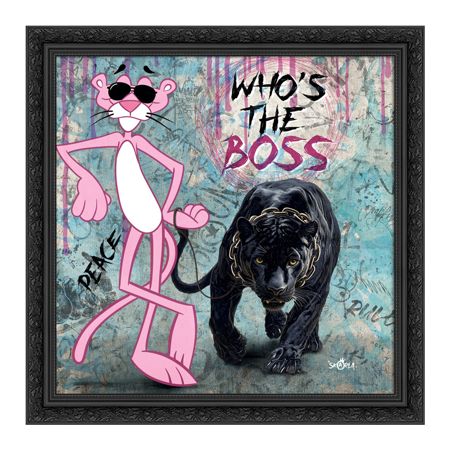 Tableau décoratif en pvc Panthère rose Boss - design - pop art